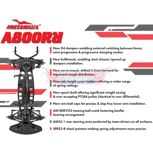 AWESOMATIX A800RR Carbon Chassis 1/10 Electric Touring Car A800RRC